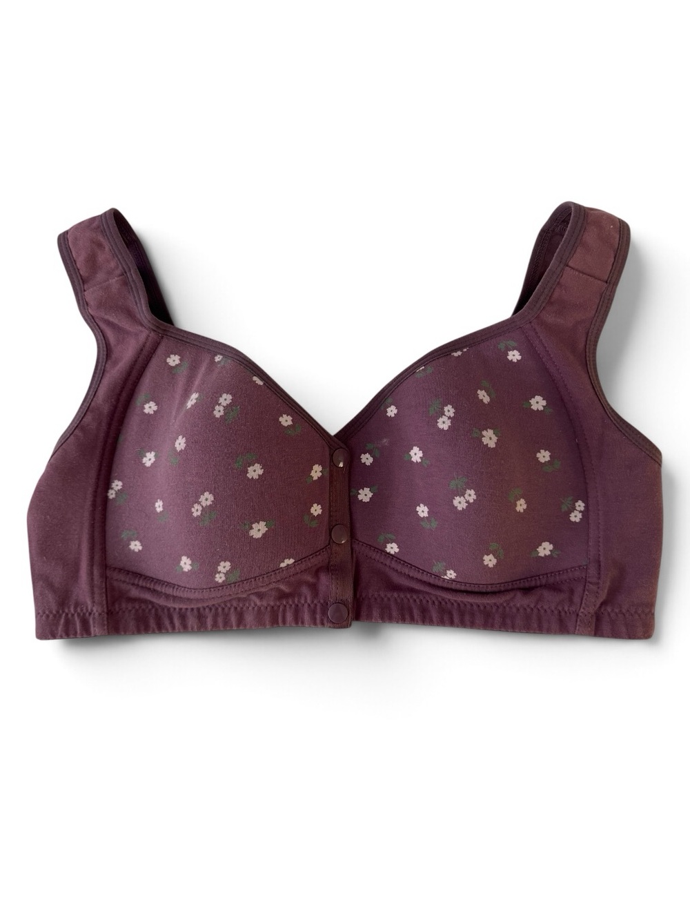 Daisy Front-Closure Floral Bra - Purple with White Daisies - Size 2XL!!  NWOT!